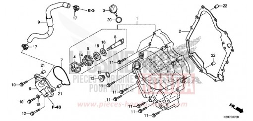 PANNEAU CARTER-MOTEUR D./POMPE A EAU NSS300AK de 2019